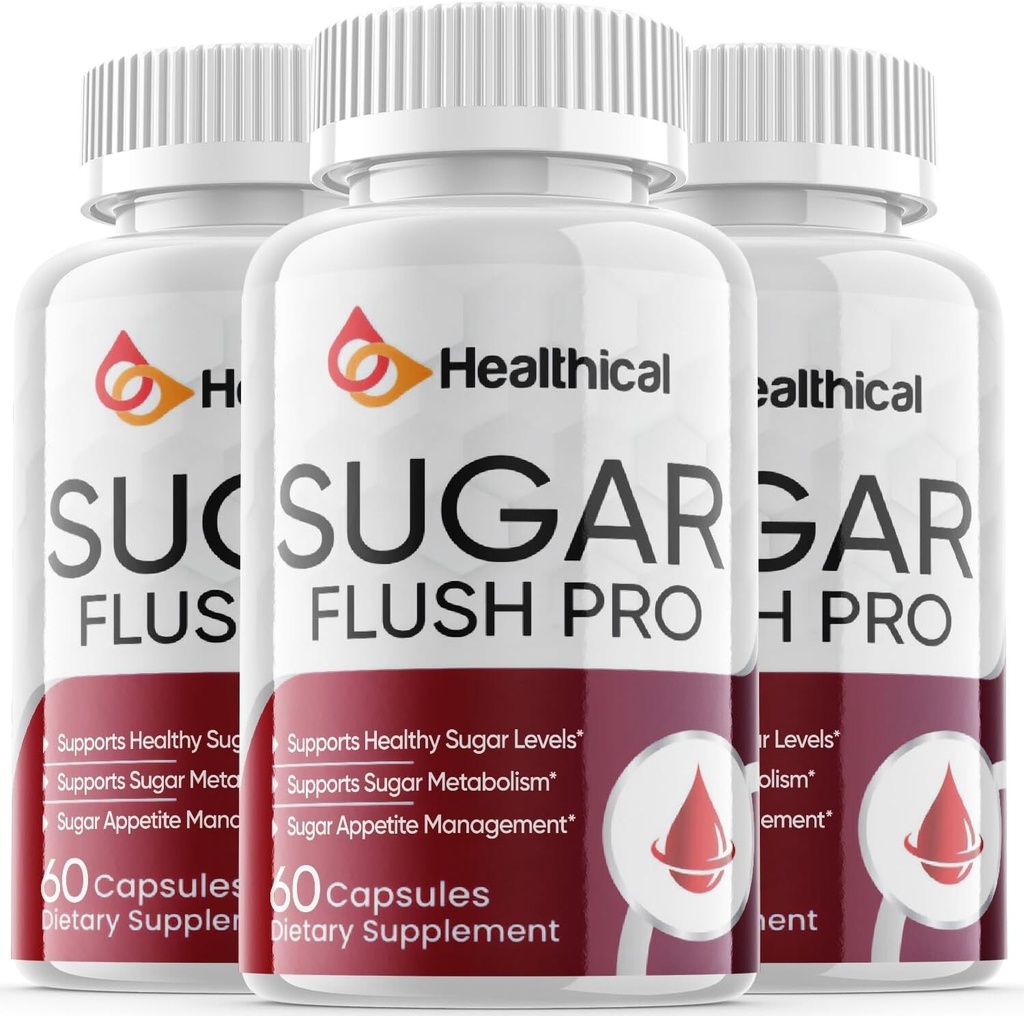 3 - Sugar Flush Pro - Blood Sugar Support Pills, Extra Strength - 180 Capsules