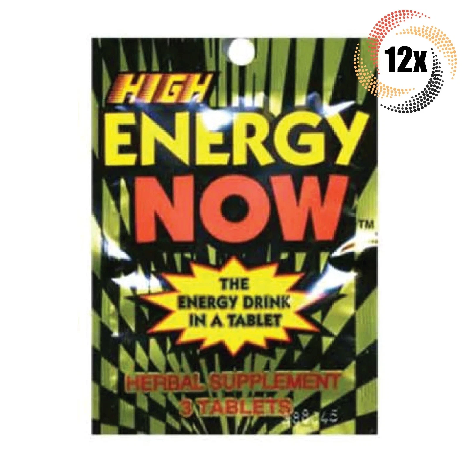 12x Packs Energy Now High Weight Loss Herbal Supplements - 3 Tablets Per Pack