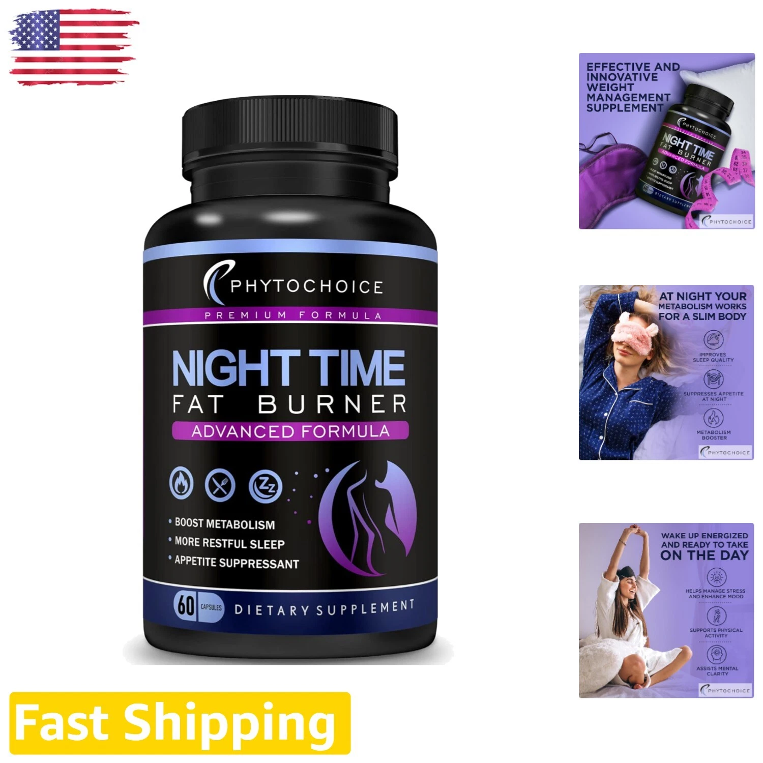 Weight Loss Support Pills - Nighttime Metabolism Booster & Carb Blocking Formula