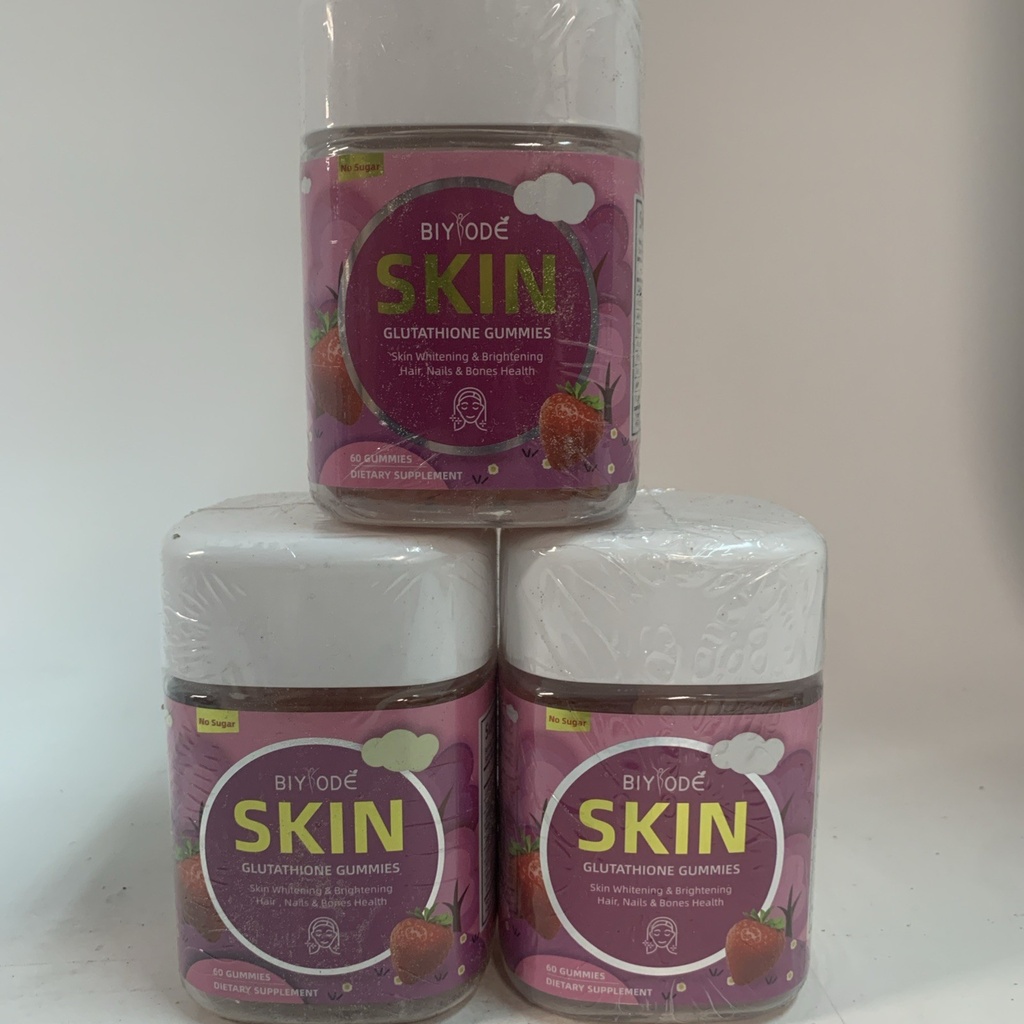 3X BIYODE Glutathione Gummies Vegan Skin Glow with Biotin L-Glutathione Exp 2027