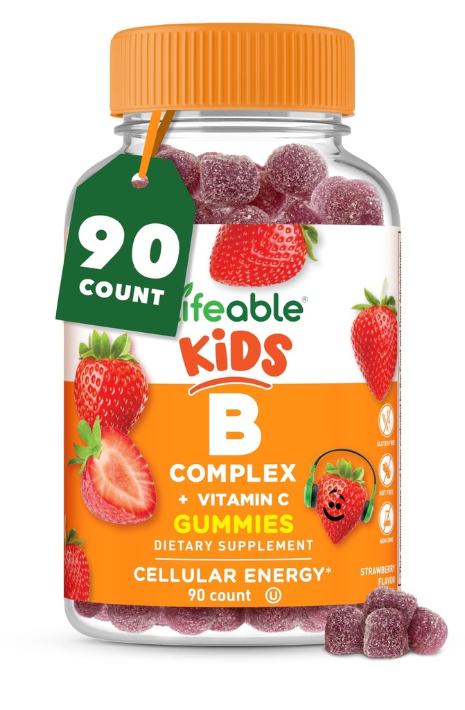 Lifeable Vitamin B Complex for Kids | with VIT C | Great Tasting B Complex Gummi