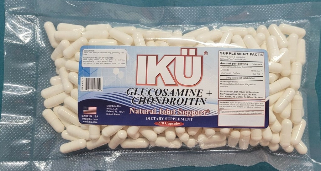 Glucosamine 1500mg+Chondroitin 1200mg - Excellent Joint Supplement- 270 Capsules