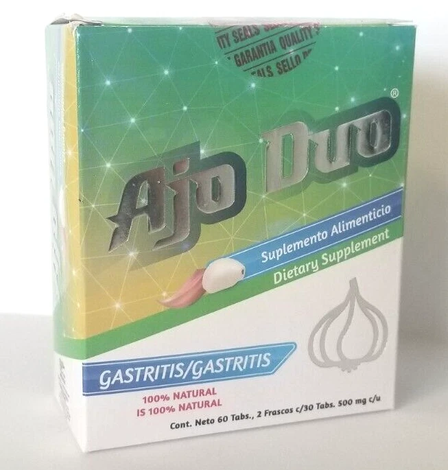 AJO DUO GASTRITIS ( 60 TABS.) DIETARY SUPPLEMENT. FREE SHIPPING!!