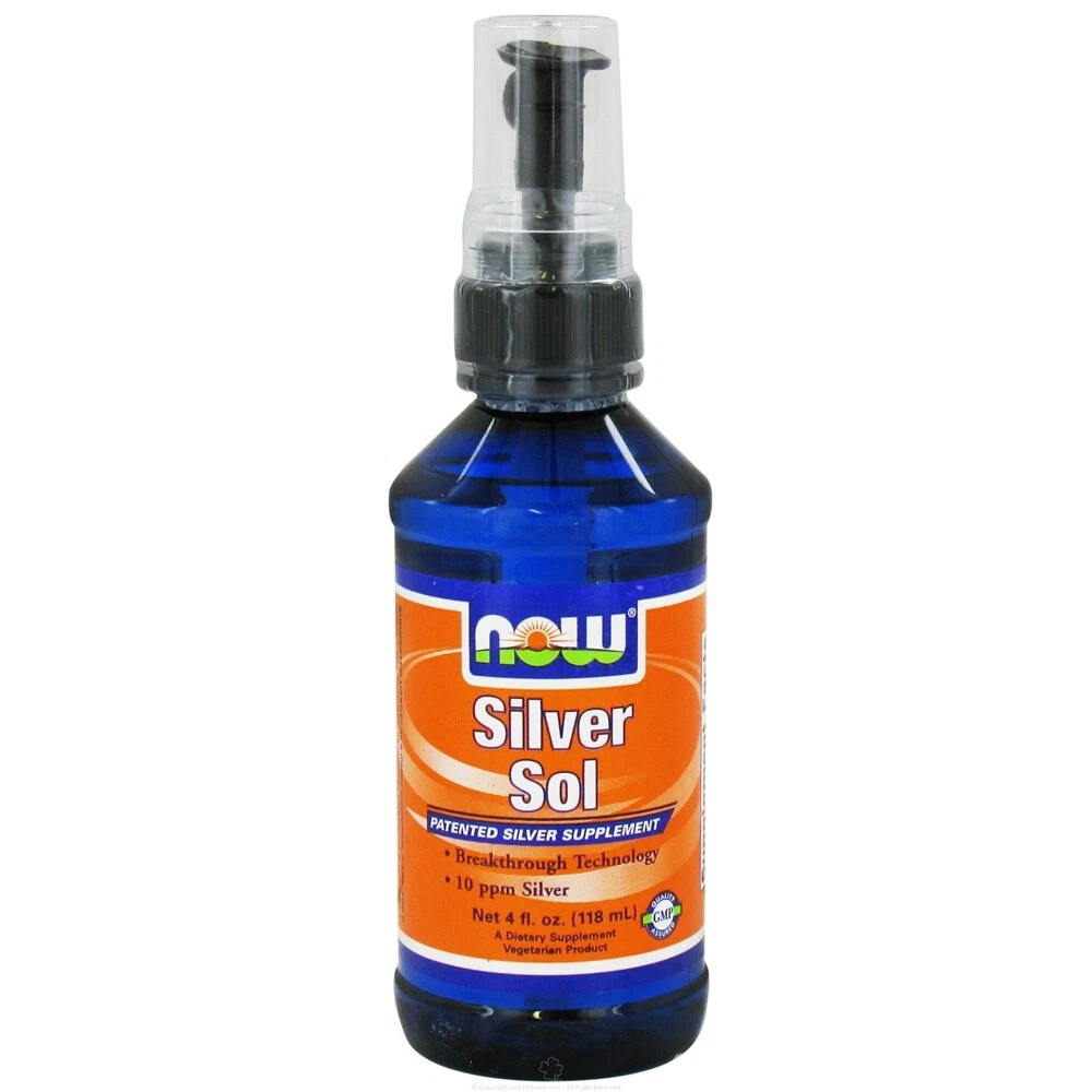 NOW Foods Silver Sol Patented Silver Supplement 10 Ppm, 4 Ounces