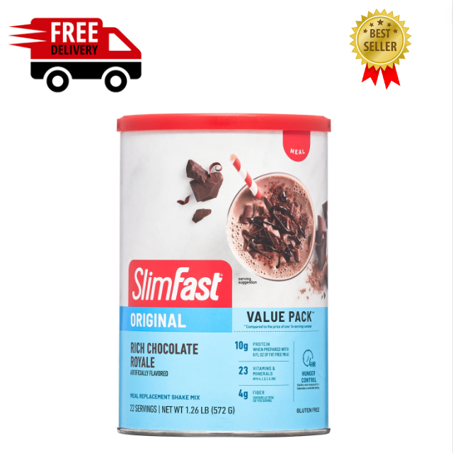 Slim Fast Original Meal Replacement Shake Mix, Rich Chocolate Royale, 20.18 Oz,