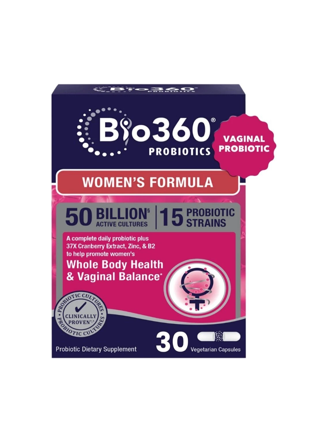 Bio360 Probiotics Women Formula Daily Supplement 30 Caps Exp 7/27