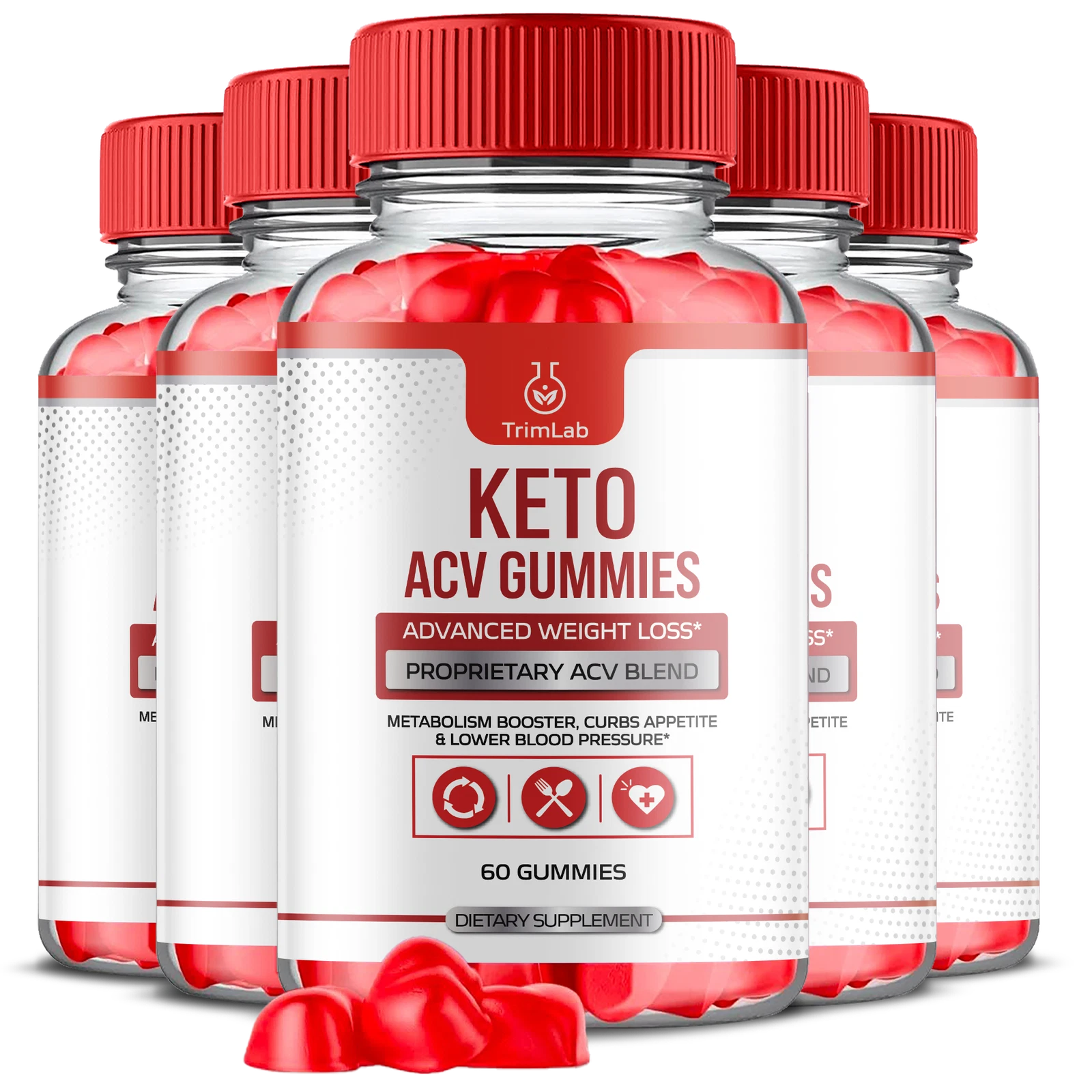 Trimlab Keto ACV Gummies - Trimlab Keto Gummies For Weight Loss, Vegan ( 5 Pack)