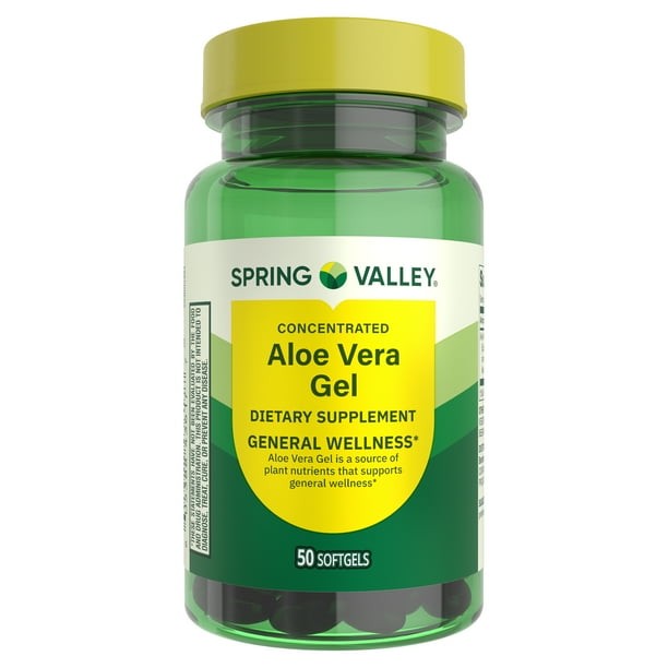 Spring Valley Aloe Vera Gel 50 Ct – Concentrated Supplement for Wellness