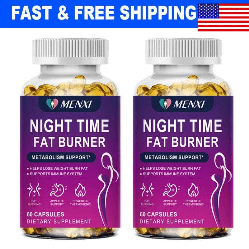 2Packs Night Time Fat Burner Capsules Fat Burn Weight Loss Appetite Suppressant
