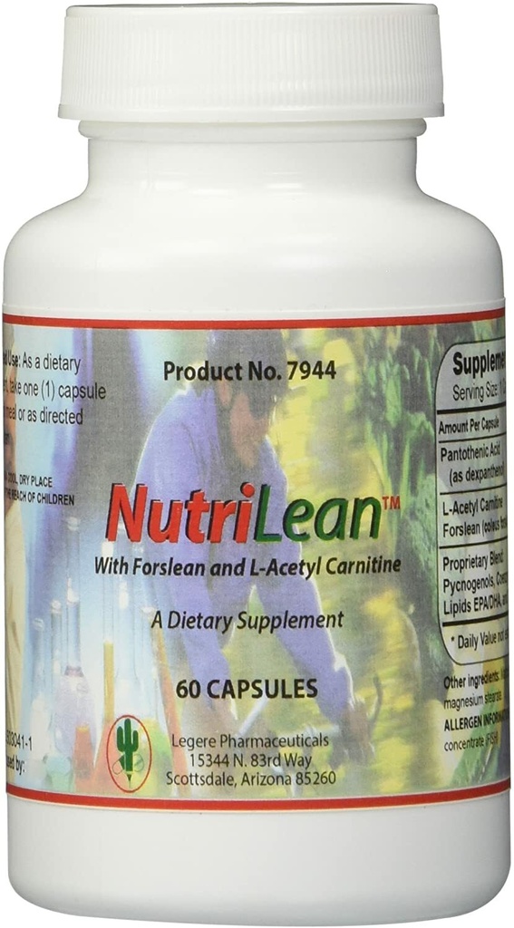 NUTRILEAN with Forslean & L-Acetyl Carnitine, 60 caps, 12/25