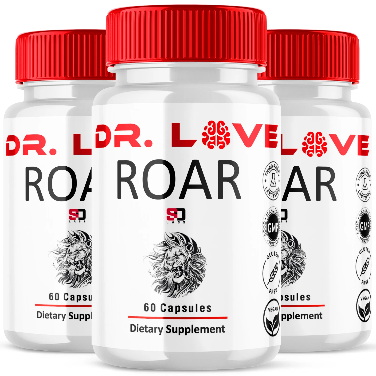 Dr. Love Roar Supports Energy and Vitality Male Health Supplement (3 Pack)
