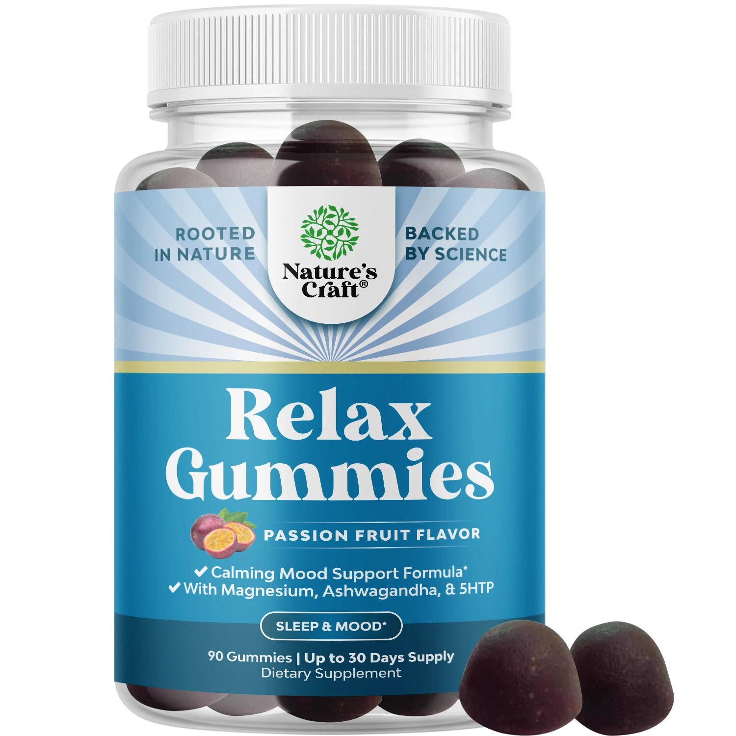 Calming Gummies for Adults with Ashwagandha and Magnesium - Relaxing Gummies
