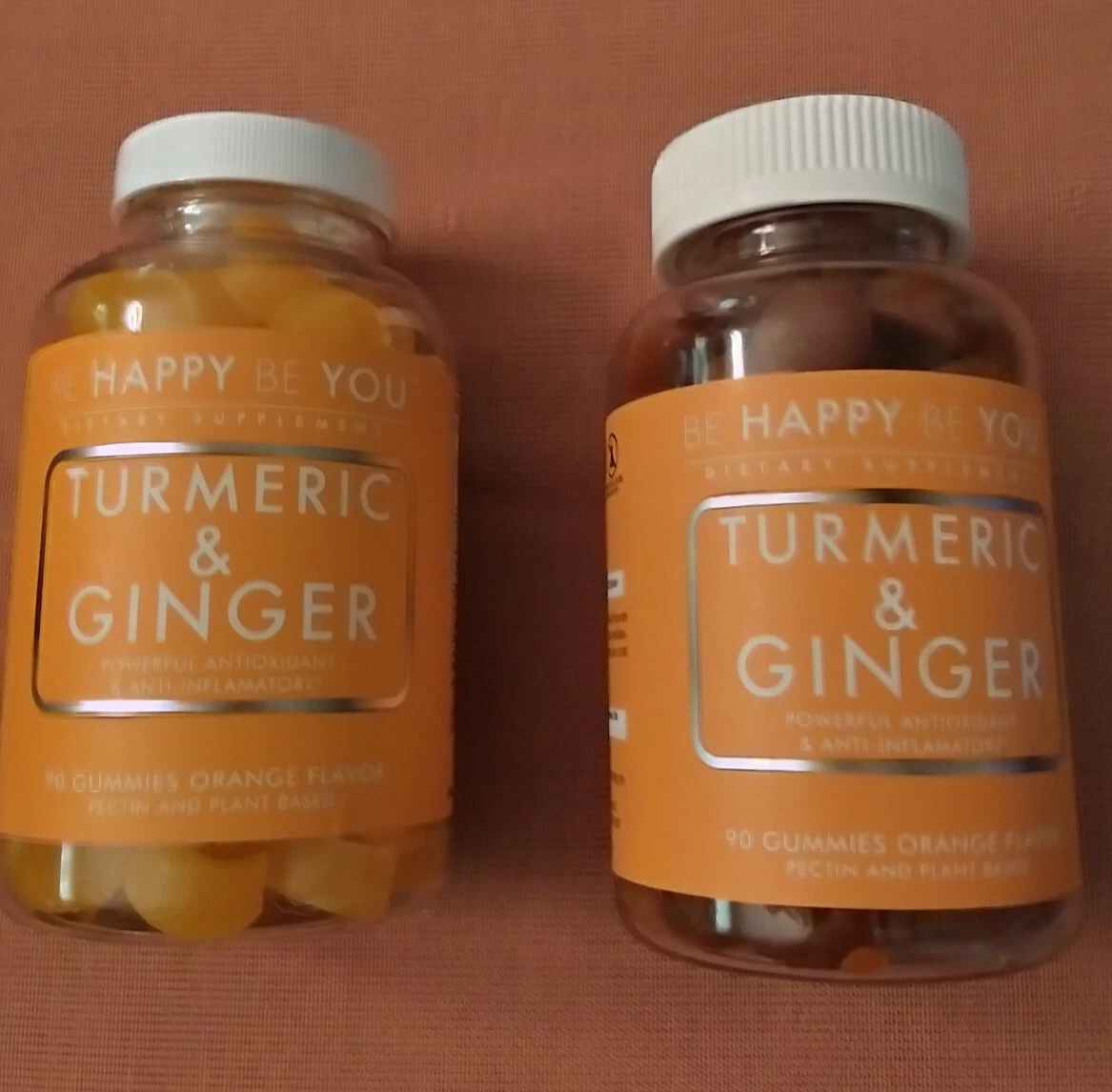 BE HAPPY BE YOU TURMERIC & GINGER ANTIOXIDENT ANTI-INFLAMMATORY 90 GUMMIES X 2