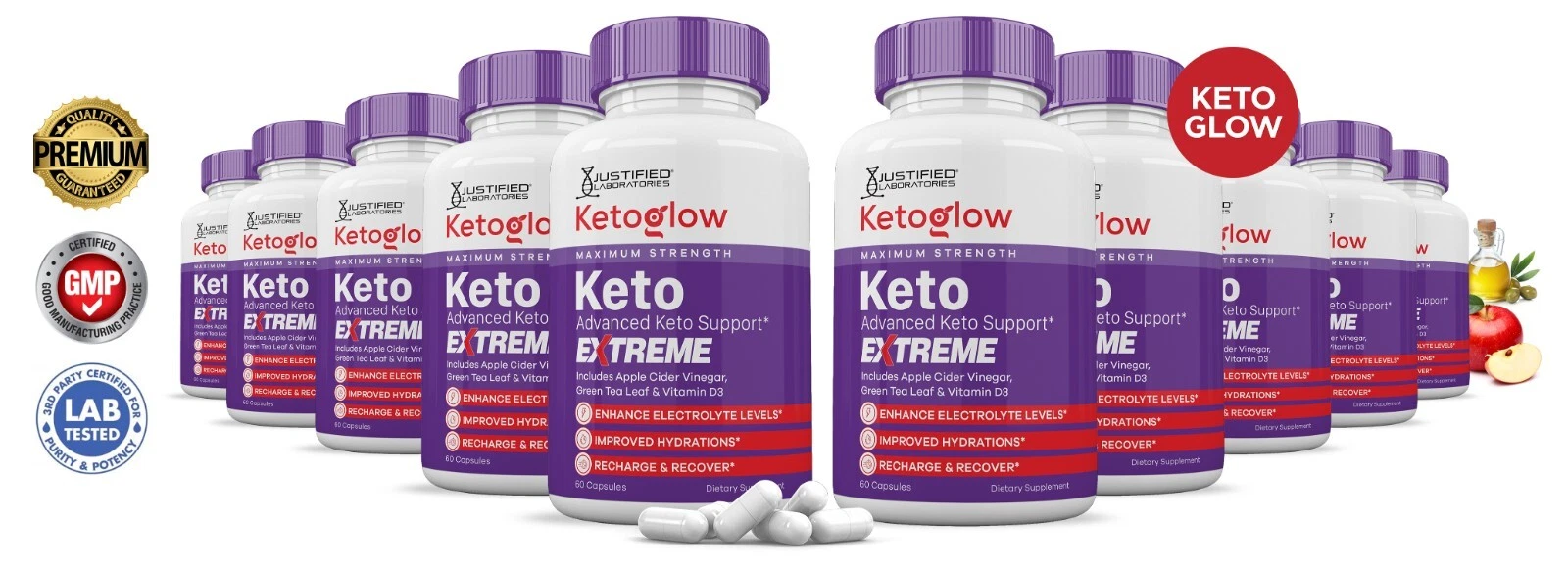 Keto Glow Keto ACV Extreme Pills 1675MG Stronger Thn Gummy Keto Support 10Pck
