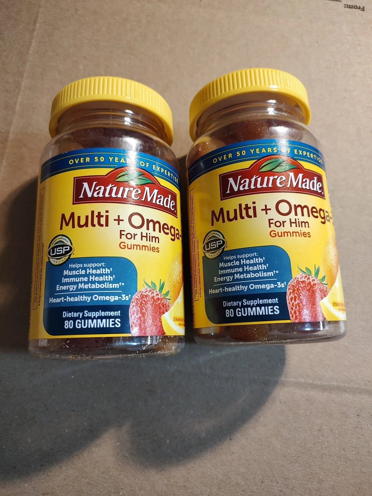 2x - Nature Made Multivitamin + Omega-3 For Him - Gummy Vitamin 80 Count Apr/25