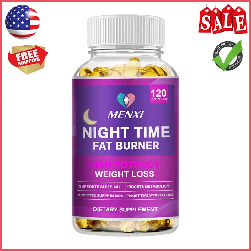 Night Time Fat Burner Supplement,Weight Loss,Appetite Suppressant,Detox 120Pills