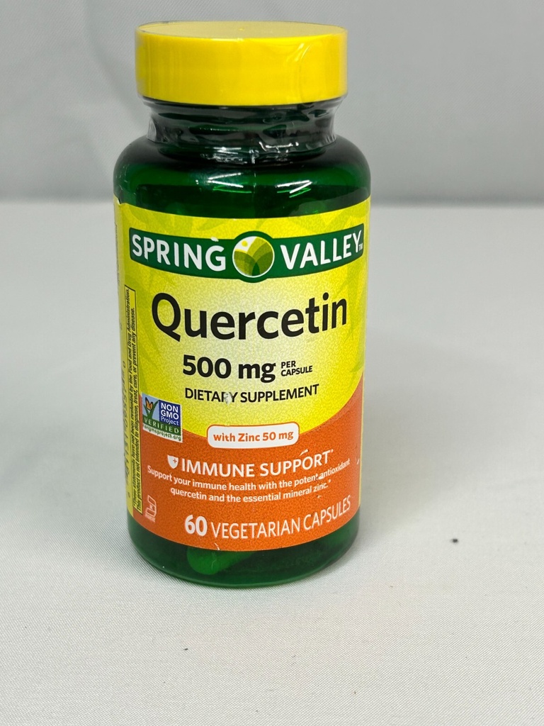 SPRING VALLEY QUERCETIN SUPPLEMENT WITH ZINC 500 MG 60 VEG CAPSULES - EXP 4/27