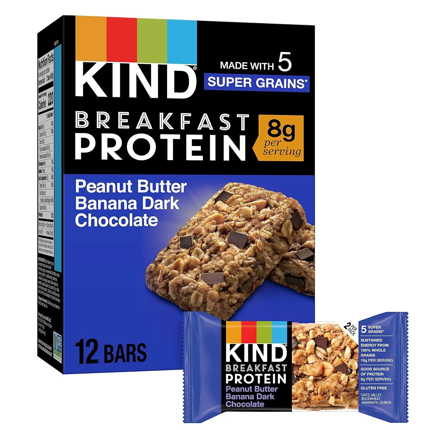 KIND Breakfast Protein Bars, Peanut Butter Banana Dark 6 Count (Pack of 1)