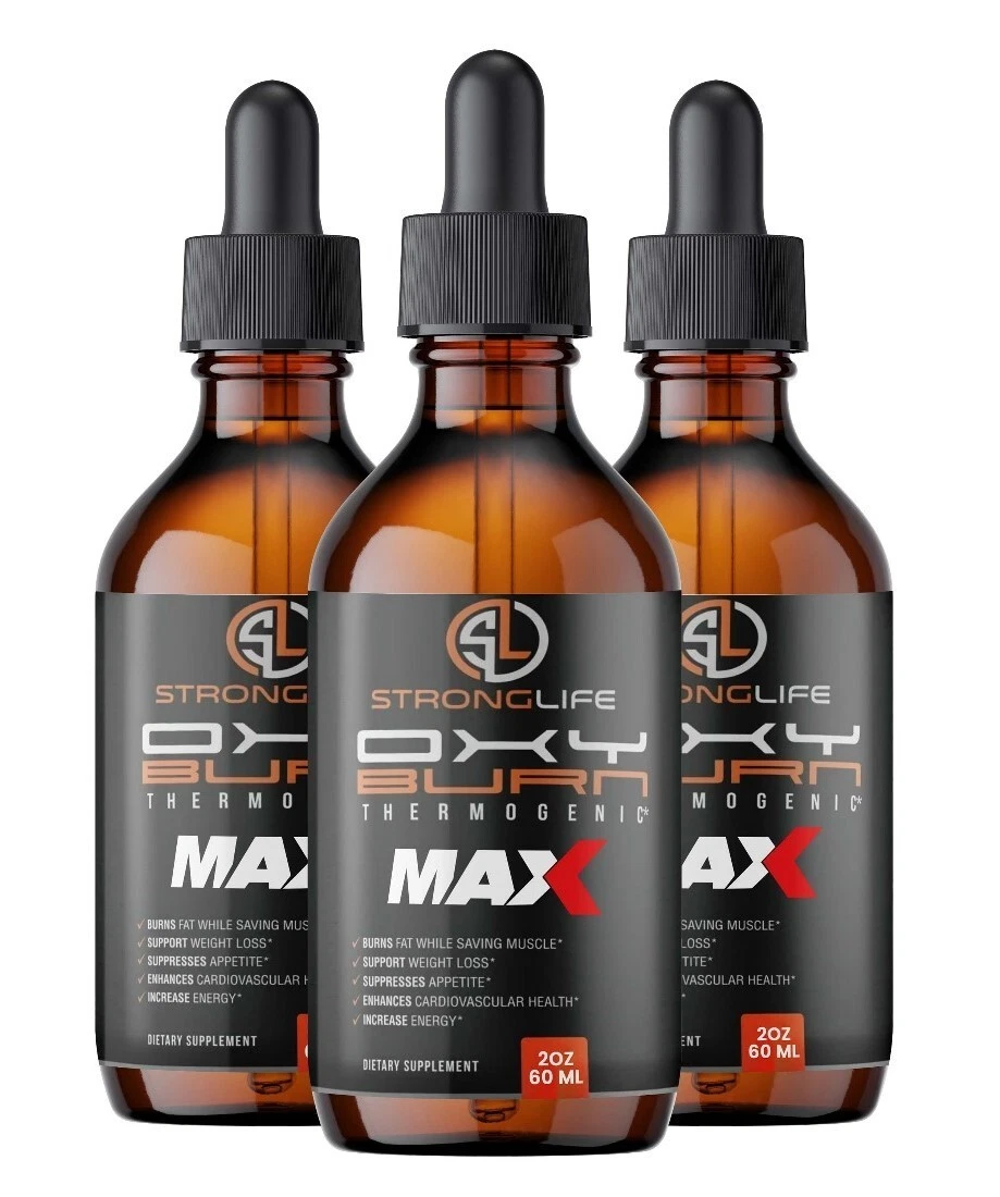 Oxy Burn MAX Thermogenic Weight Loss Drops, Appetite Suppressant ( 3 Pack )