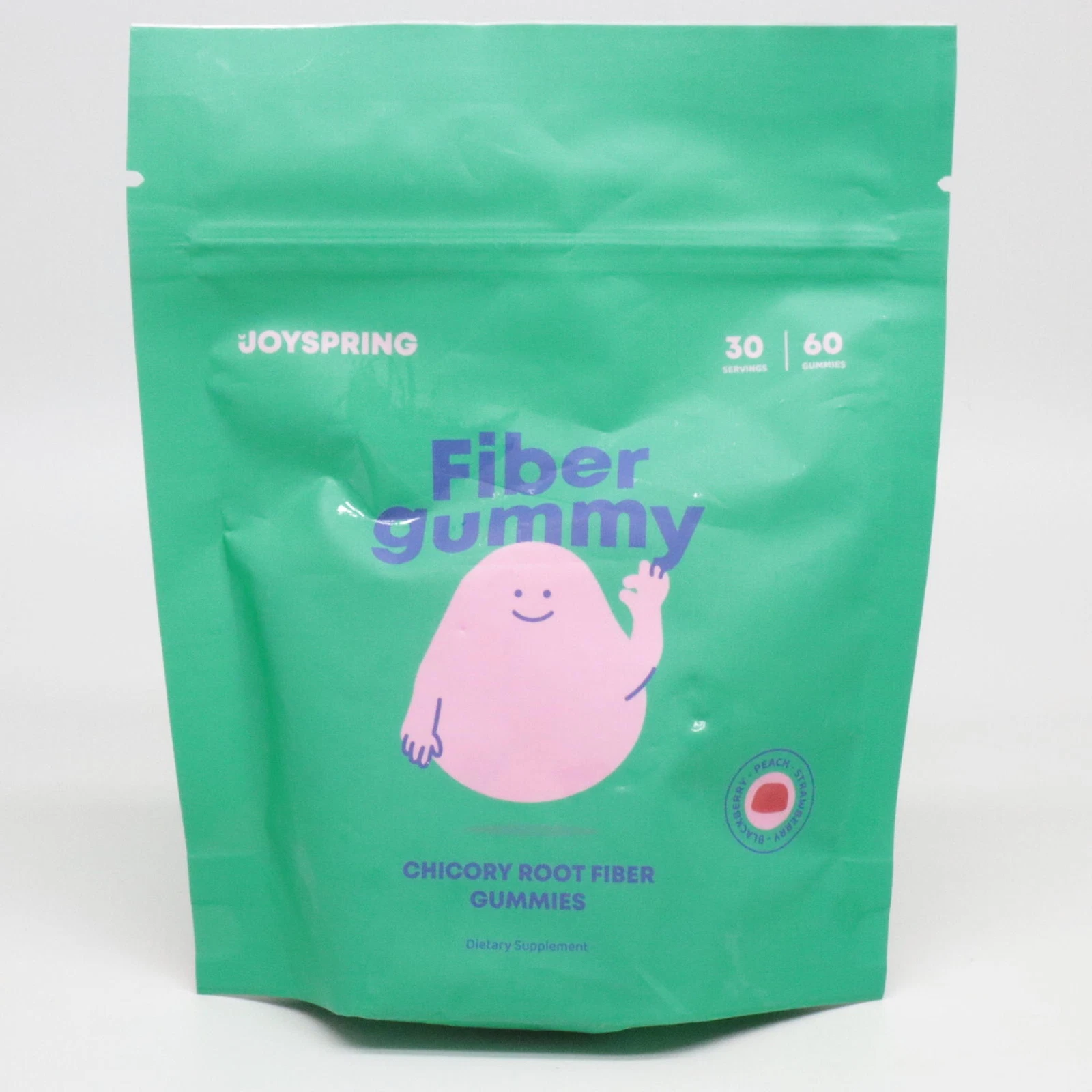 JoySpring Chicory Root Fiber Gummies, Blackberry, Peach, Strawberry, 60 Gummies