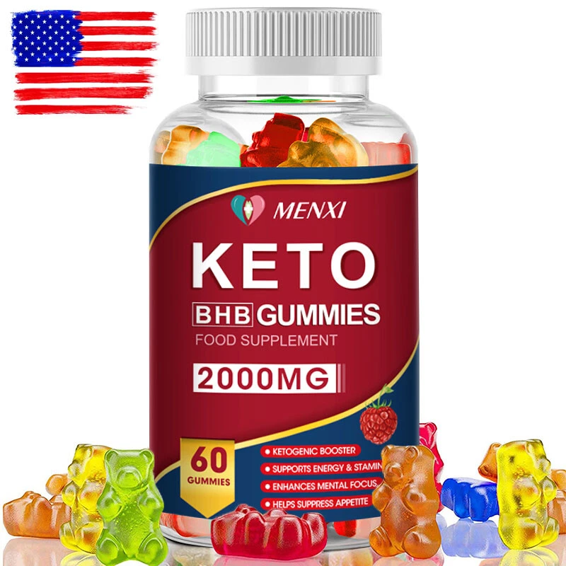 MENXI ACV Keto BHB Gummies 2000MG Apple Cider Vinegar Weight Loss 60 Gummies