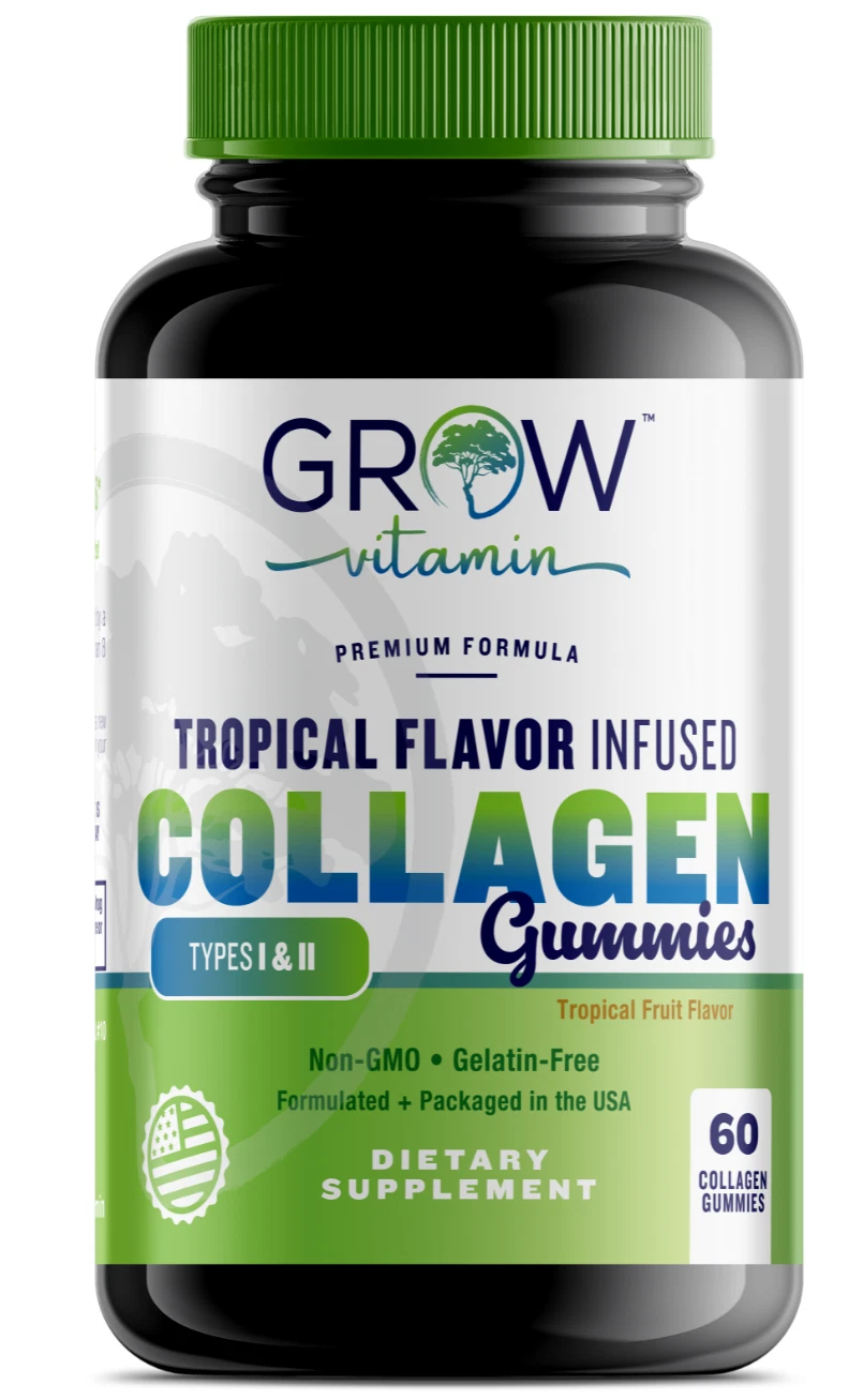 collagen booster for Hair Skin & Nail GROWTH by Grow Vitamin - Natural, 60 Gummy