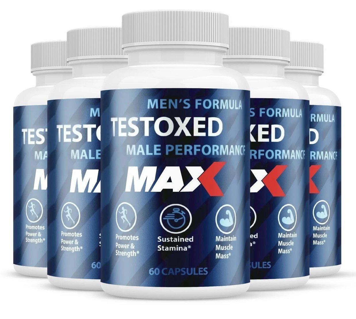 (5 Pack)Testoxed Male MAX Vitality Pills - Enhanced Endurance and Muscle Support