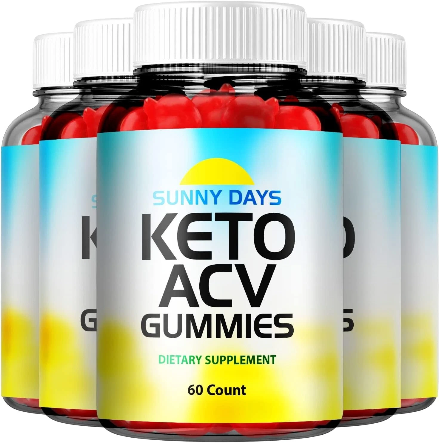 5 Pack - Sunny Days Keto ACV Gummies - Vegan, Weight Loss Supplement - 300 Gums