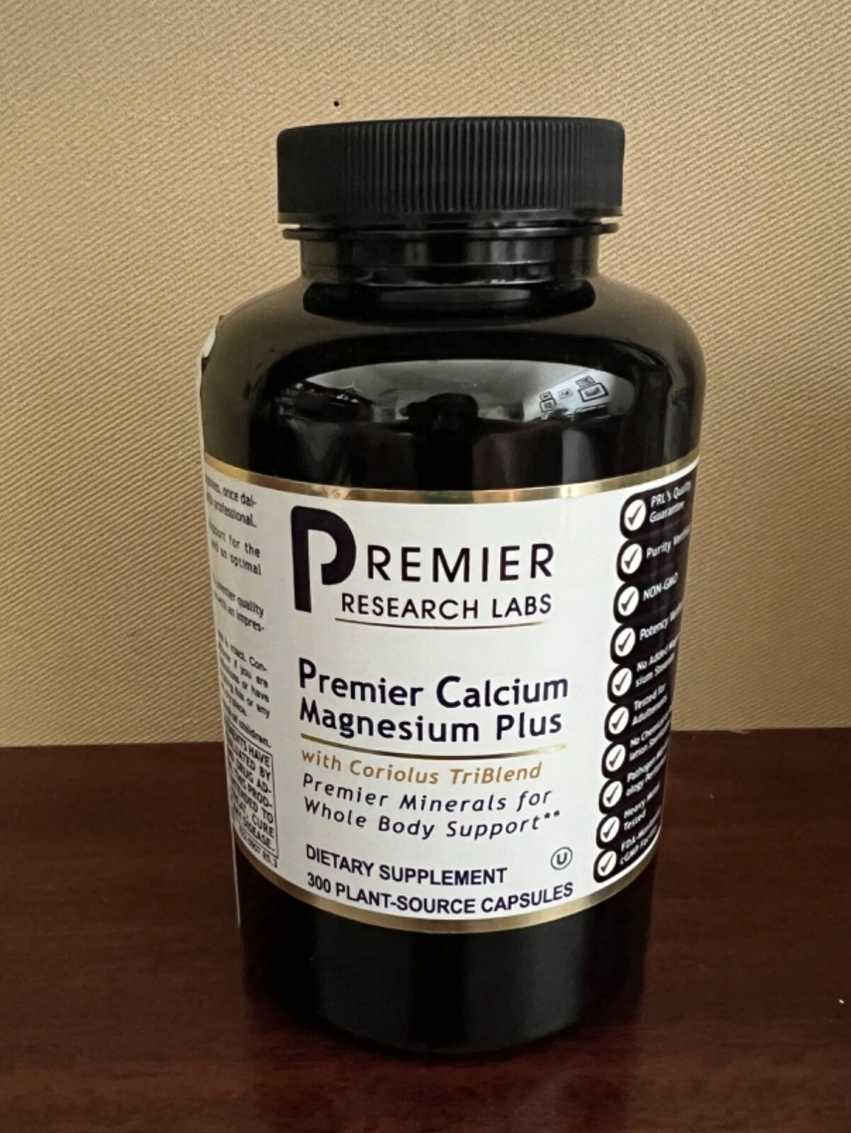 Premier Calcium Magnesium Plus Bone & Joint Support 300 Capsules (bottle opened)