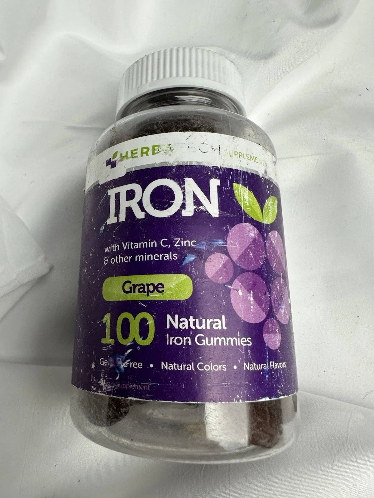 Herbatech Supplements Iron Gummies, Grape Flavor, 100 Gummies, Exp 12/25