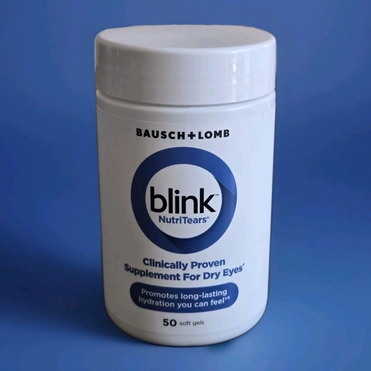 Bausch + Lomb Blink NutriTears Supplement for Dry Eyes Softgels 50ct Exp 04/2026