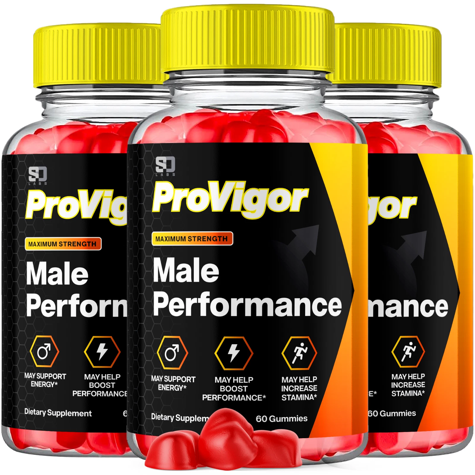 (3 Pack) ProVigor Gummies For Men - Advanced Formula Vitamin Supplement 180 Gums