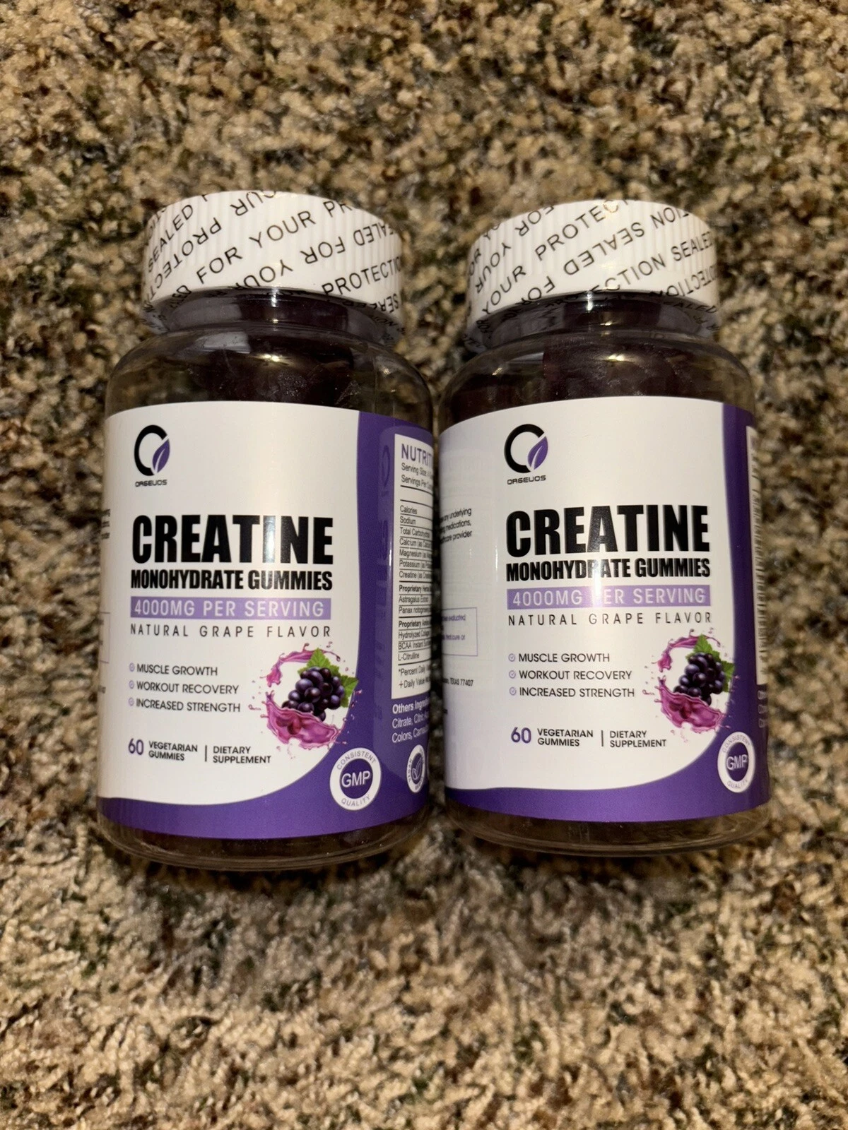 X2✅Orgeuos Creatine Monohydrate-120ct.-Exp: 01/26