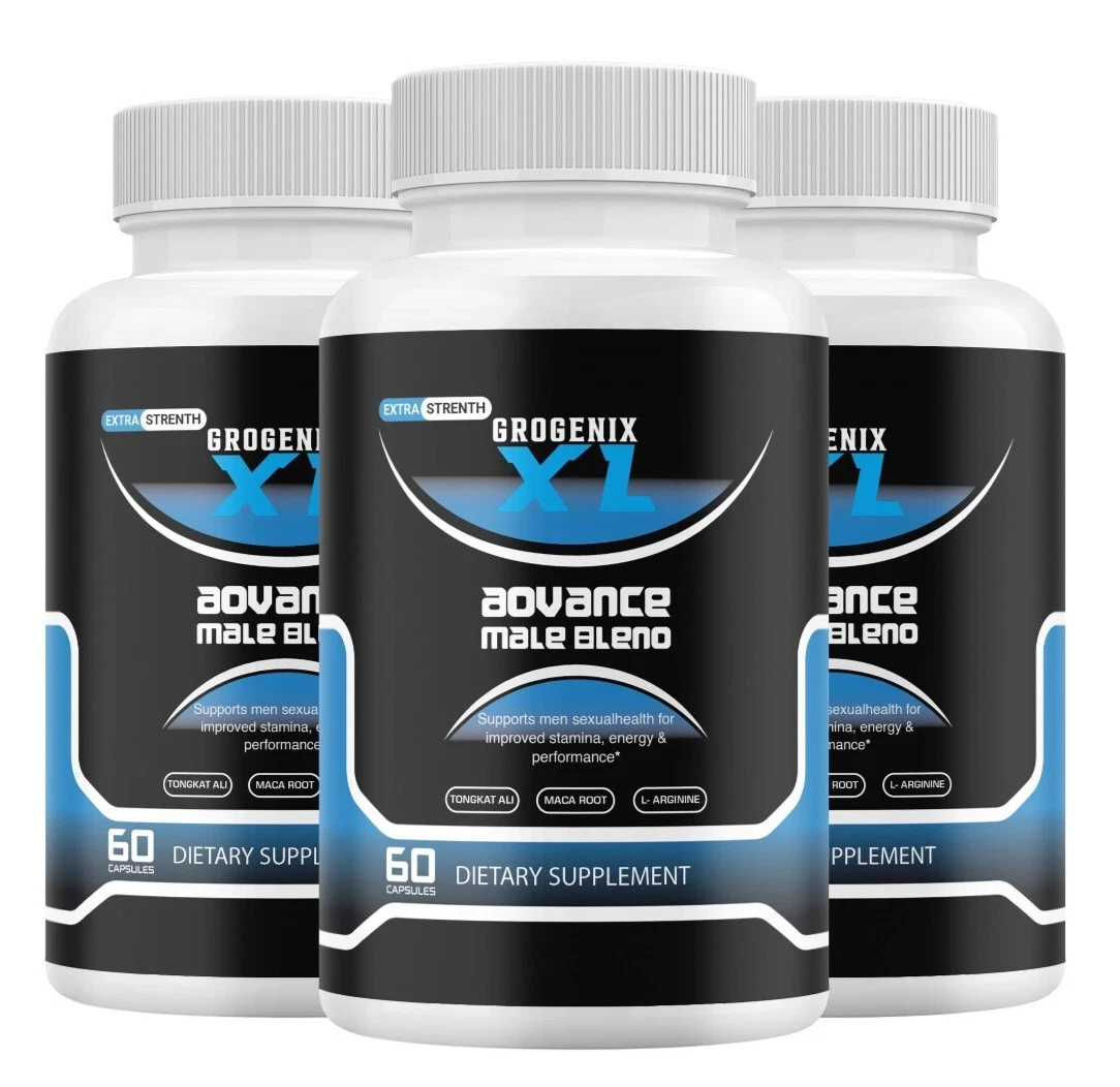 Grogenix XL - Male Virility - 3 Bottles - 180 Capsules