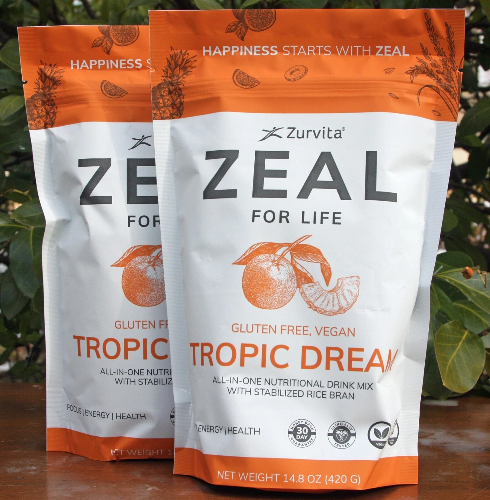 *2-Pack* Zurvita Zeal 30-Day Wellness Bag, Gluten Free Vegan Tropic Dream