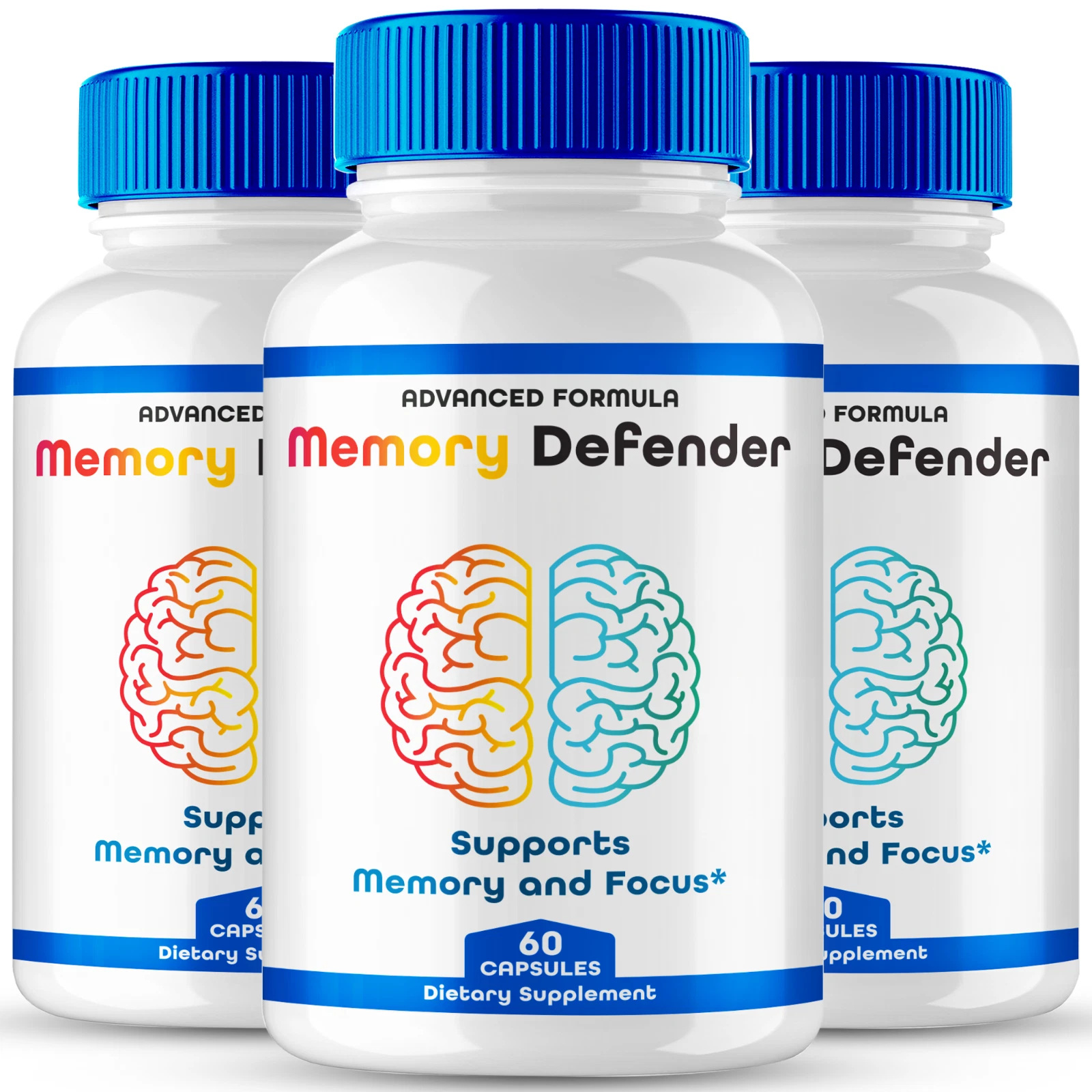 (3 Pack) Memory Defender Nootropic Pills, MemoryDefender Brain Health Capsules