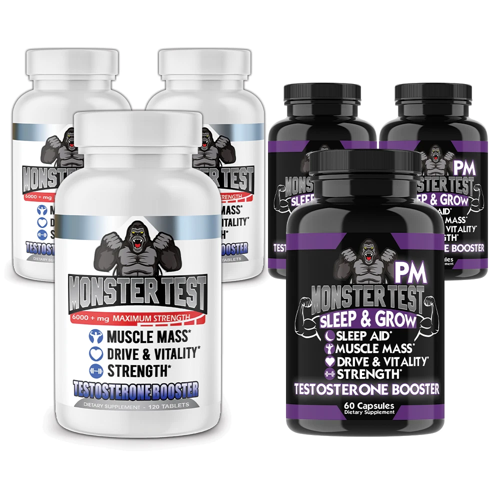 Monster Test Men's Booster Pack, Monster Test + Monster Test PM Sleep 6-PK