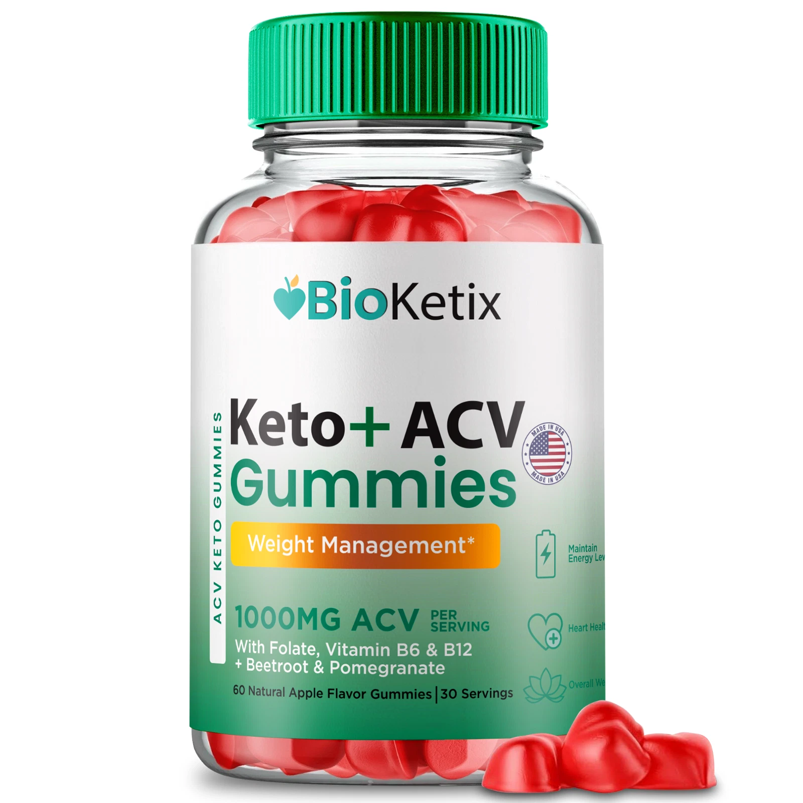Bioketix Keto ACV Gummies for Advanced Weight Loss and Energy Gummy 60ct