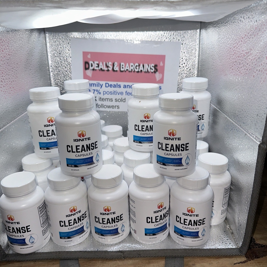 Ignite Cleanse Capsules 500 Mg Expires: 12/2025. 31 Bottles. Re-sale Lot