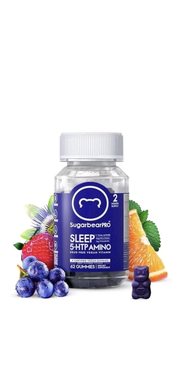 Sugarbear Sleep Gummy 2 Month Supply Extra Strength Melatonin 6mg