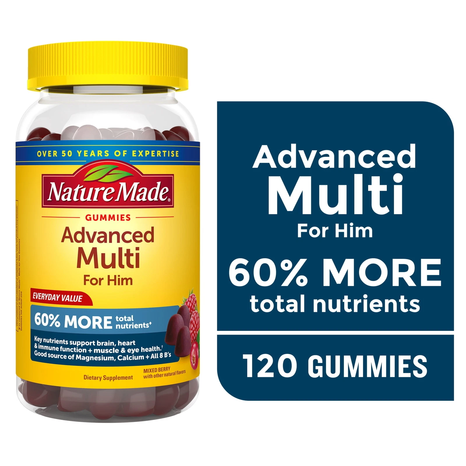 Advanced Multivitamin Gummies For Men with Magnesium, Calcium & B Vitamins