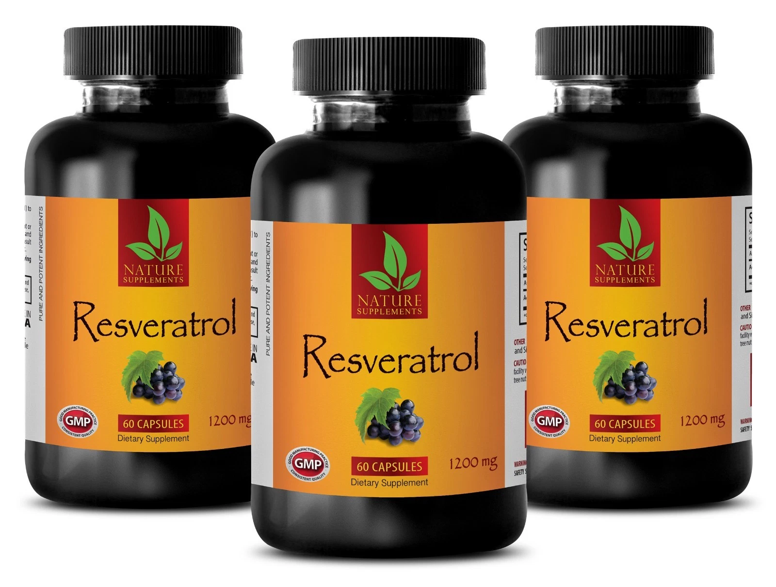 Resveratrol Supreme 1200 - Weight Loss Diet Pills - Fat Burner - 3 Bottles