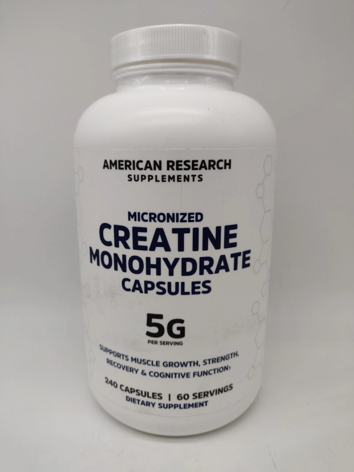 Micronized Creatine Monohydrate 240 Capsules 60 Servings Muscle Growth 03/2026