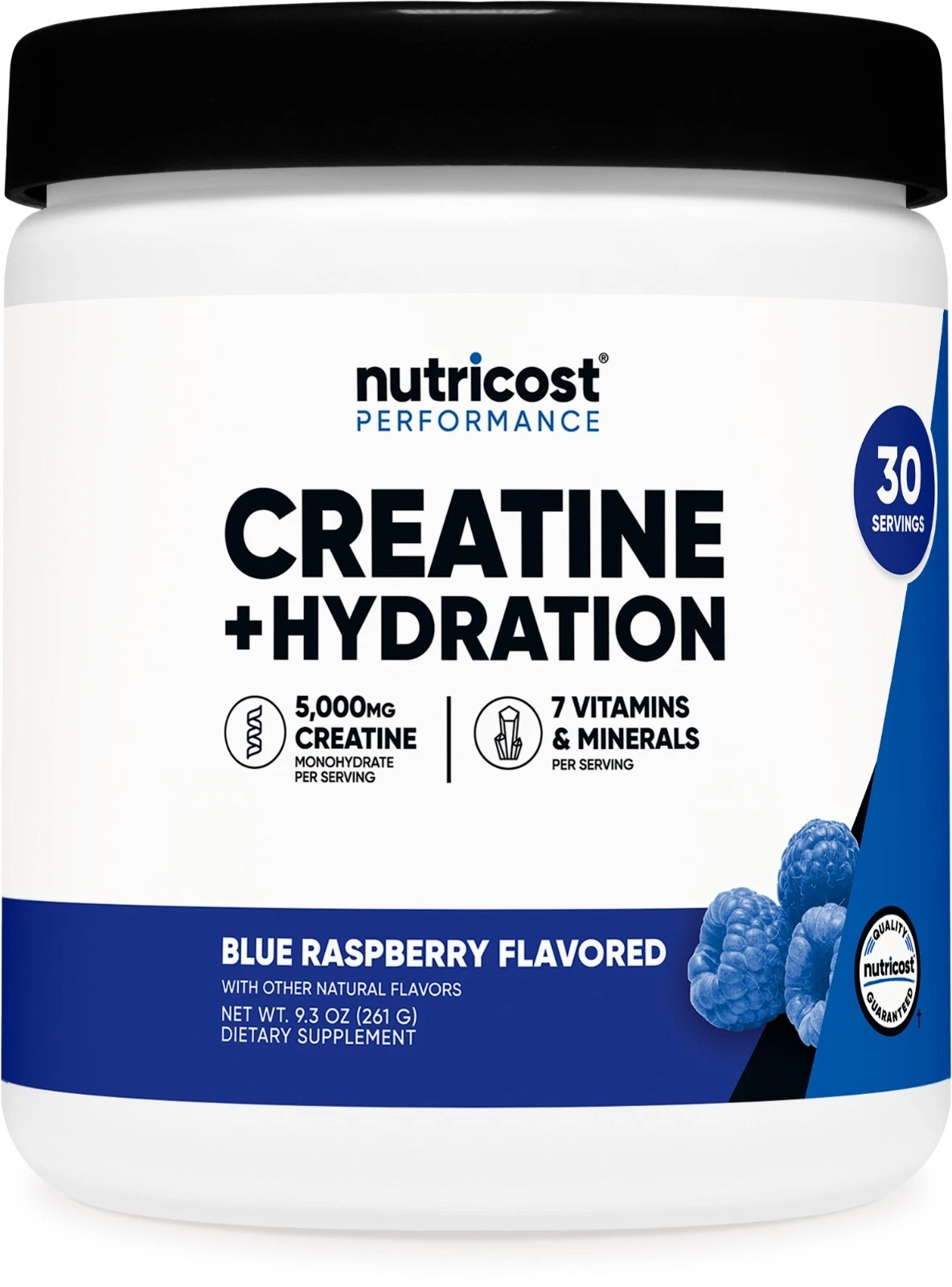 뉴트리코스트 크레아틴 모노하이드레이트 + 하이드레이션 블루 라즈베리 맛, 30회분