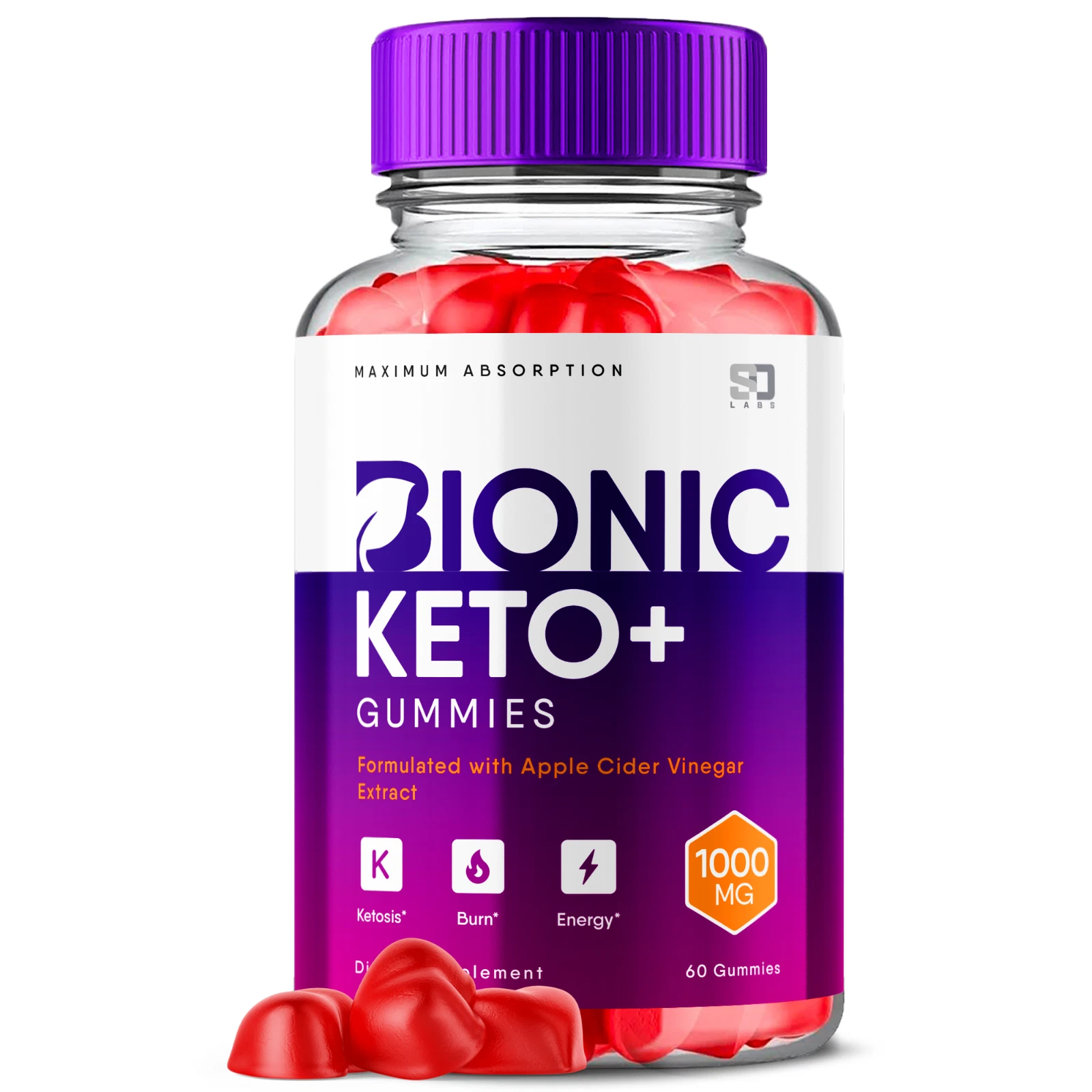 Bionic Keto Gummies, Bionic Keto ACV Weight Loss & Fat Burn Gummies (60 Gummies)