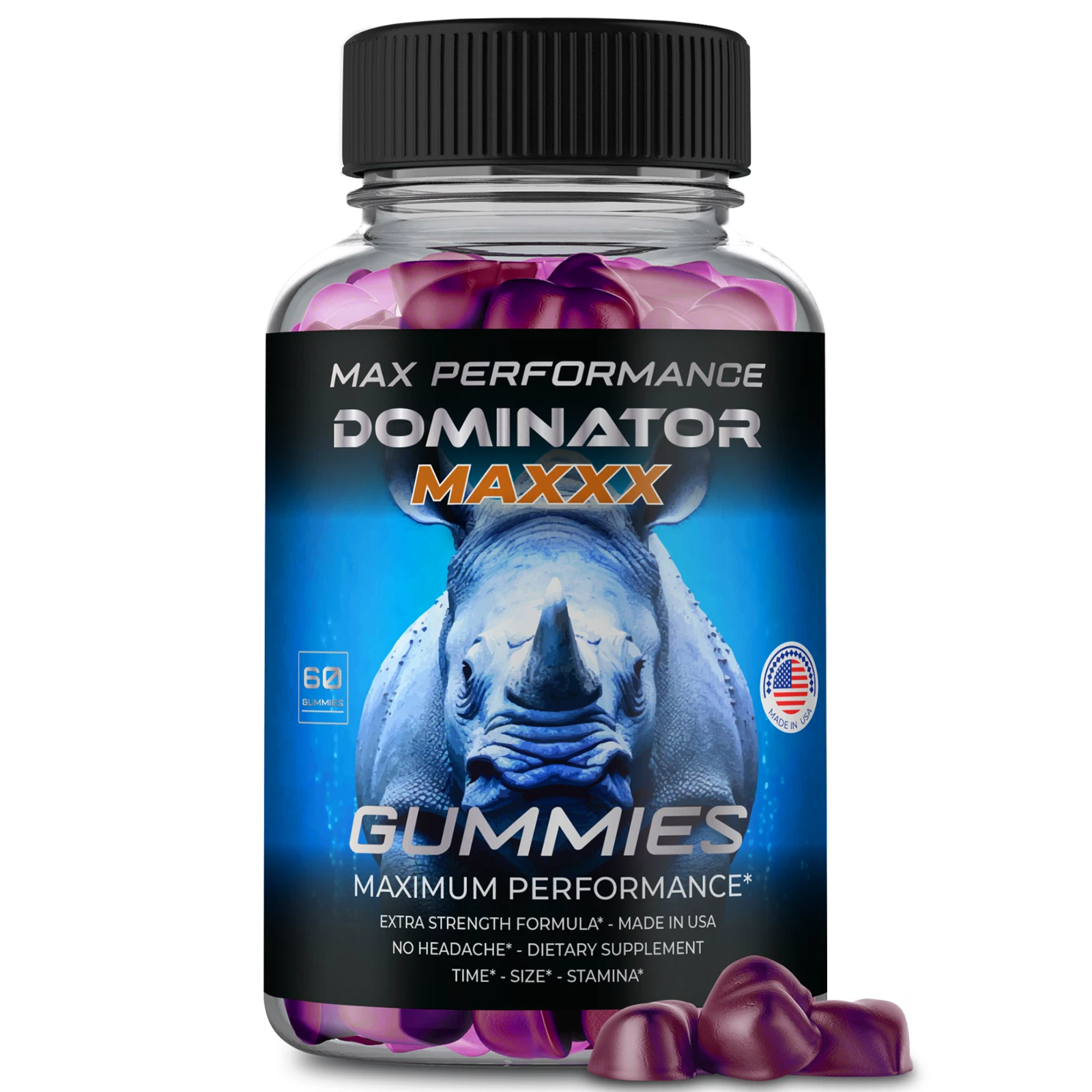 (1 Pack) Dominator Maxx Gummies Daily High Drive, Dominator Maxx MAX