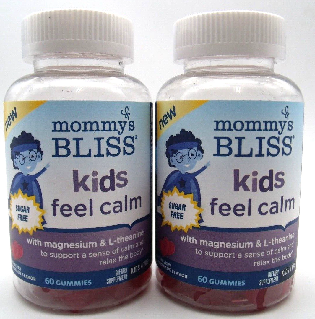 2 Pack Mommy's Bliss Kids Feel Calm Gummies Age 4+ | No Sugar! 60 Count |BB 8/25