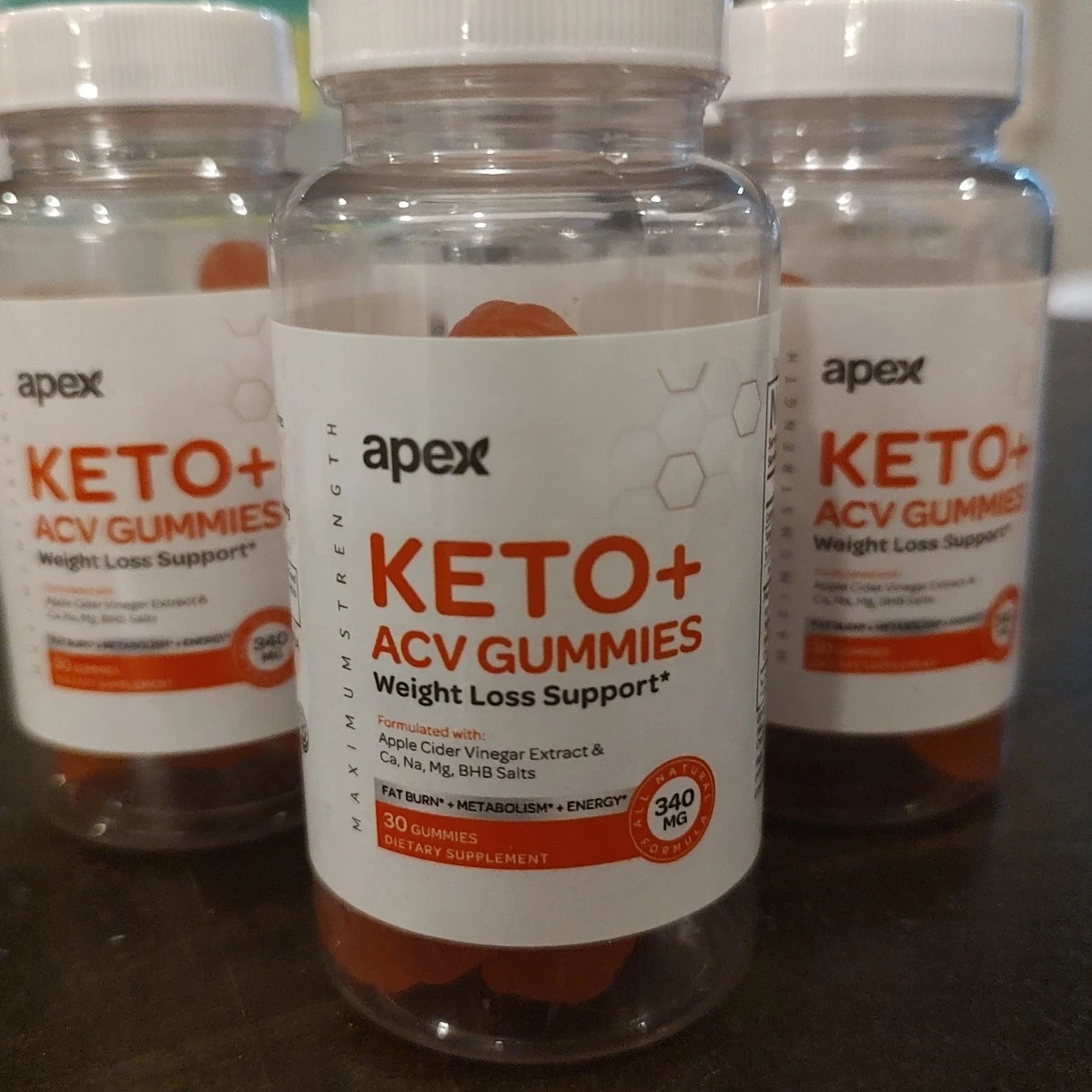 Apex Keto ACV Gummies Weight Loss, Apple Cider Vinegar , 90 Gummies, 3 Bottles