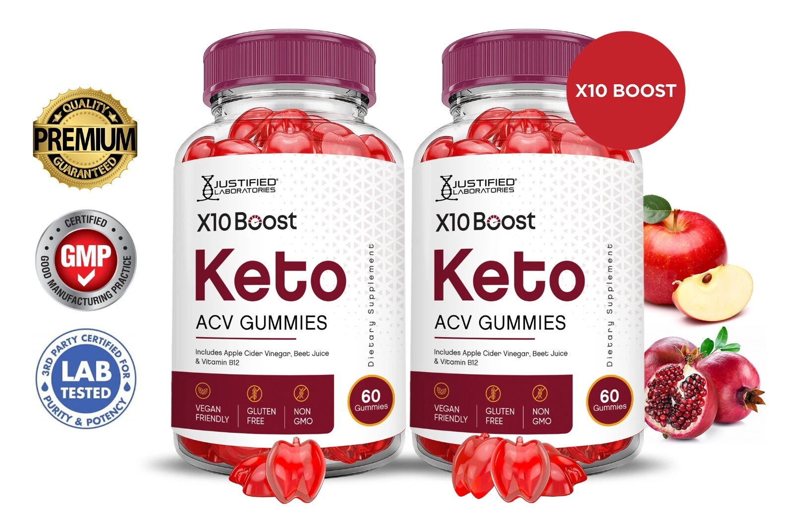 X10 Boost Keto ACV Gummies 1000MG Apple Cider Vinegar 120 Gummys