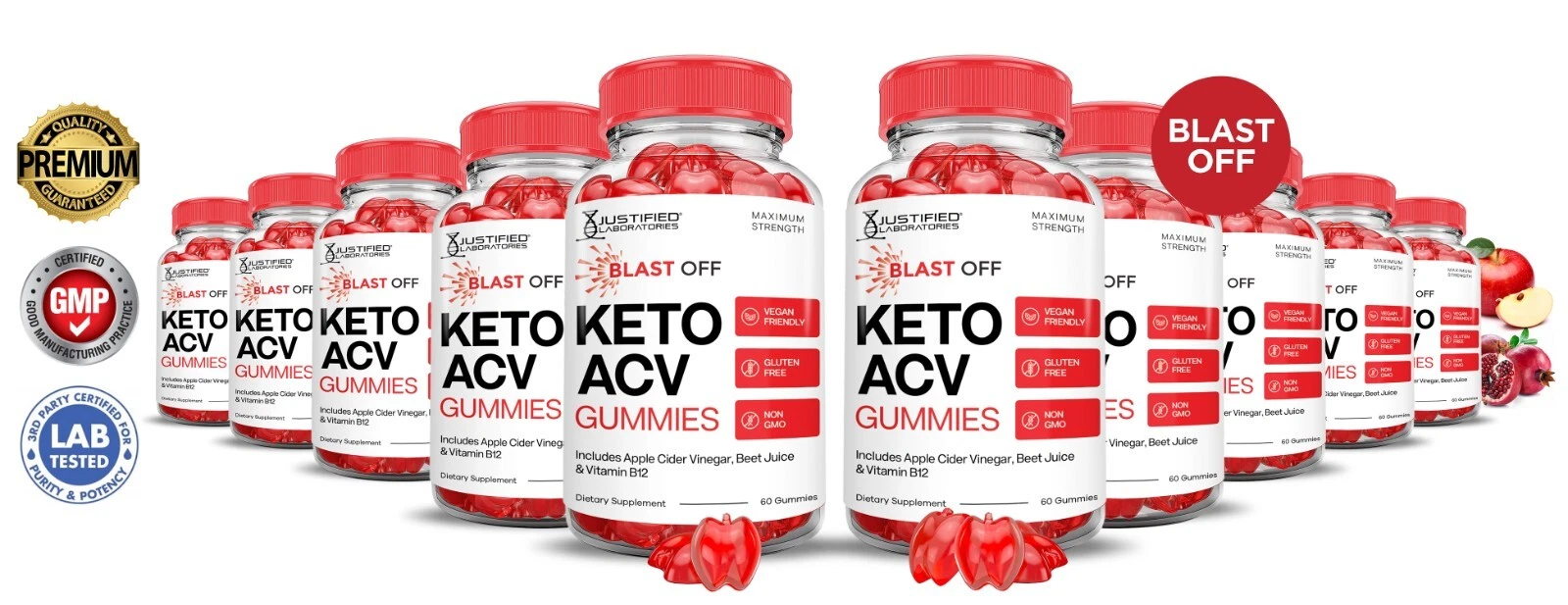 Blast Off Keto ACV Gummies 1000MG Apple Cider Vinegar 600 Gummys